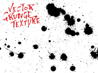 Fototapeta premium Handdrawn grunge texture. Abstract ink drops background. Black and white grunge illustration. Vector watercolor artwork pattern.