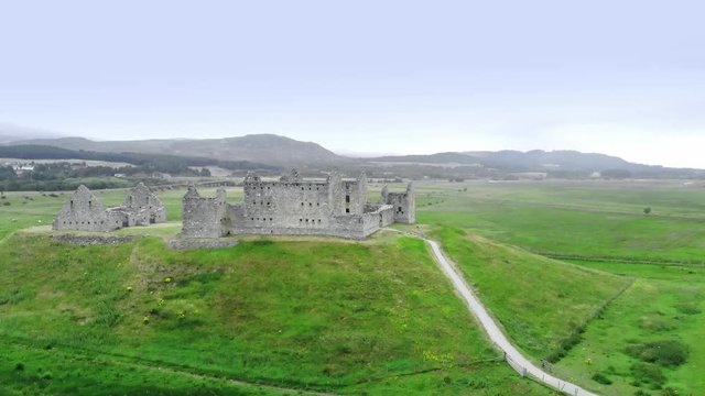 Flight over the Ruthven Barracks in Kingussie Scotland - Cairngorms National Park