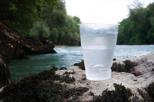 Picture of a plastic cup with water.