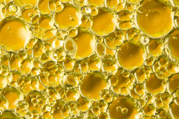 golden yellow bubble oil, abstract background