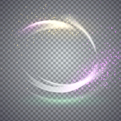 Circular flare light effect. Illustration isolated on transparent background. Graphic concept for your design