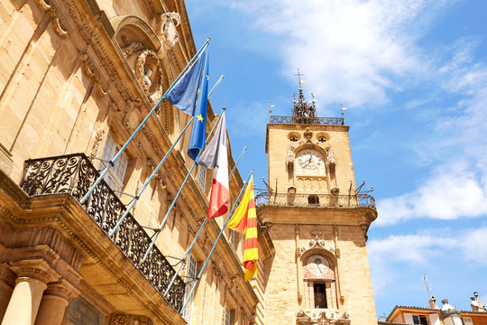 Clock tower in Aix-en-Provence, France