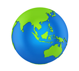 Planet Earth Asia View Isolated