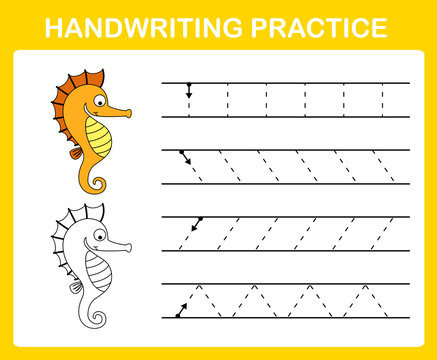 Handwriting Practice Sheet Illustration Vector