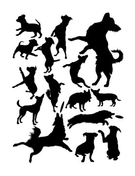 Silhouette of dogs. Good use for symbol, logo, web icon, mascot, sign, or any design you want.