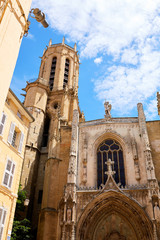 Fototapeta na wymiar Saint Sauveur gothic cathedral in Aix-en-Provence in France