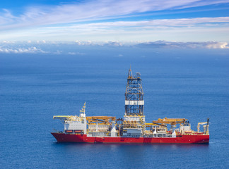floating drilling platform on the ocean