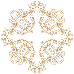 Golden vintage baroque ornament, corner. Retro pattern antique style acanthus.