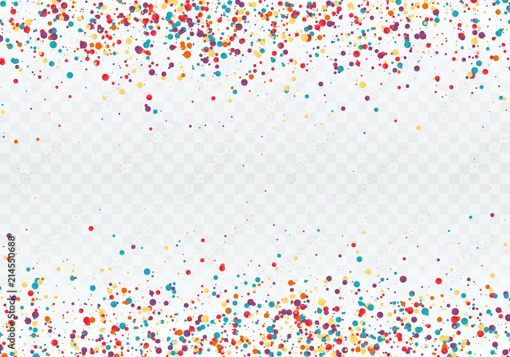 Aufkleber colorful confetti in the form of circles. top and bottom of the pattern is decorated with confetti. 