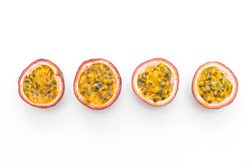 fresh passion fruit on white background