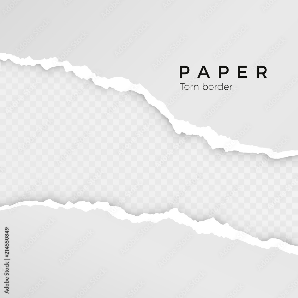 Aufkleber torn paper sheet. torn paper edge. paper texture. rough broken border of paper stripe. vector illust