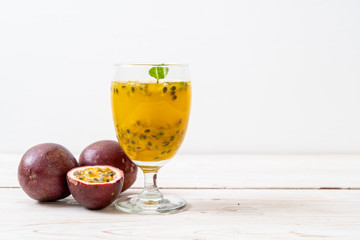 fresh and iced passion fruit juice