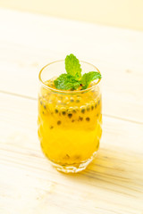 fresh and iced passion fruit juice