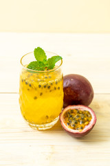 fresh and iced passion fruit juice