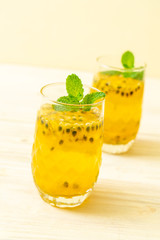 fresh and iced passion fruit juice