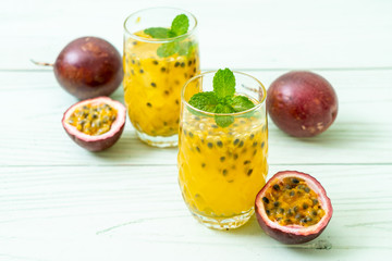 fresh and iced passion fruit juice