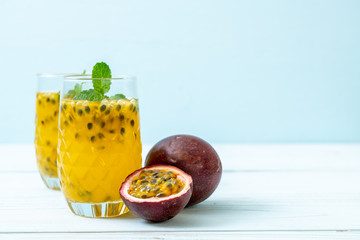 fresh and iced passion fruit juice