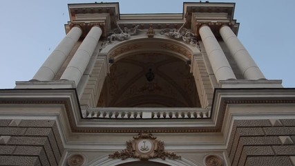 Odessa Opera and Ballet Theater. Front view from below.