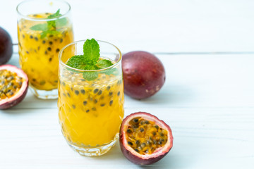 fresh and iced passion fruit juice