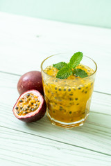 fresh and iced passion fruit juice