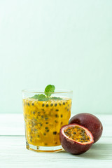 fresh and iced passion fruit juice