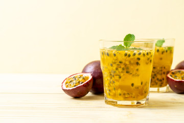 fresh and iced passion fruit juice