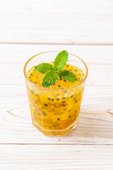 fresh and iced passion fruit juice
