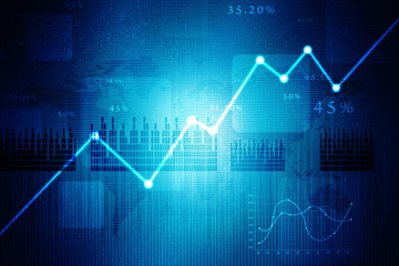 2d rendering Stock market online business concept. business Graph 