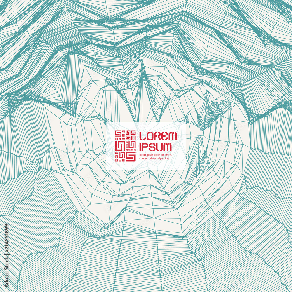 Wall mural network background. connection structure. wireframe polygonal vector illustration. 3d technology sty