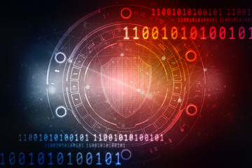 2d illustration Security concept - shield 
