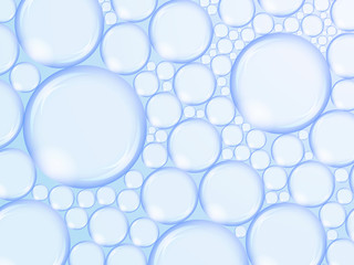 foam from bubbles on blue background