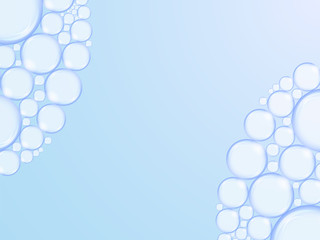 foam from bubbles on blue background