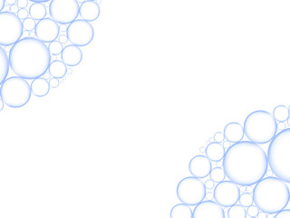 foam from bubbles on white background