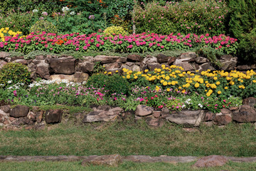 Flower with decorated in garden.