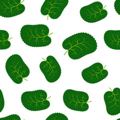 Seamless pattern with green summer leaves. Vector illustration.
