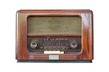 Radio retro isolated on white background.