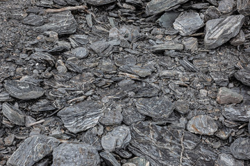 Closeup of glacial rocks, Franz Josef Glacier, New Zealand.