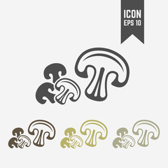 Mushrooms champignon isolated vector icon
