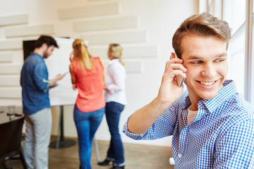 Young man calling on the phone