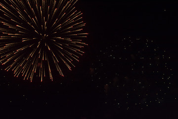 Bright fireworks in the sky