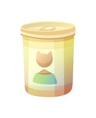 Bottle Can with Cat Image Vector Illustration