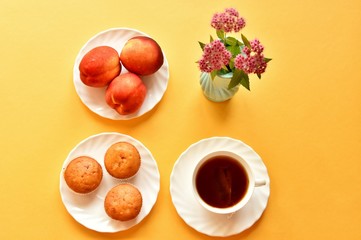 black tea muffins, nectarines