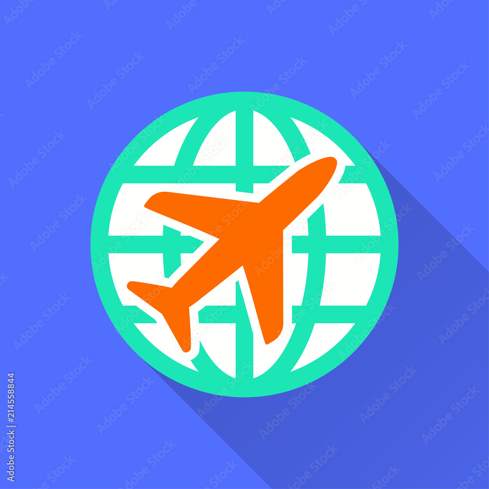 Wall mural airplane vector icon.