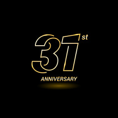 31 years golden line anniversary celebration logo design