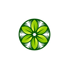 eco flower logo template vector illustration