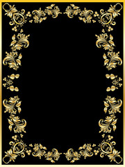 Background with golden floral