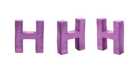 Single sawn wooden letter isolated