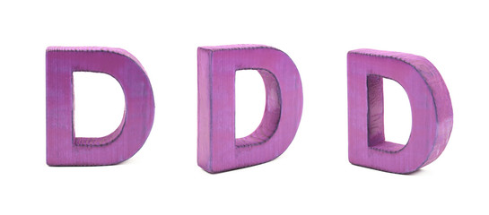 Single sawn wooden letter isolated