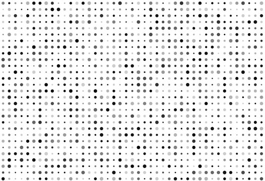 Vector background of many shade of gray circles of random size and random color