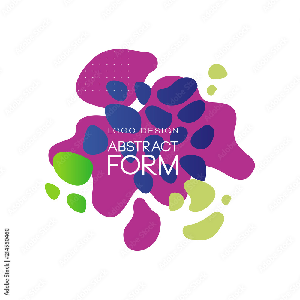 Canvas Prints abstract form logo design, brand identity element in flat style, artistic blots and stains, original